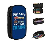 QIOEURYU Estuches para lápices Cumpleaños Solo un niño que ama los trenes Diseño divertido Bolsas para bolígrafos para niños Caja de bolígrafos para niños y niñas Estudiantes Regalos de vacaciones