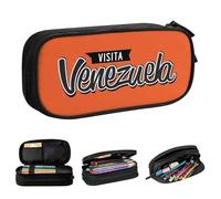 QIOEURYU Estuches para lápices Venezuela con letras venezolanas Estuches para bolígrafos para niña y niño Bolsas de almacenamiento grandes Estudiantes Papelería escolar Regalos de vacaciones