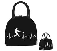 QIOEURYU Latido del corazón de un jugador de béisbol Bolsas de Almuerzo Unisex Caja Bento aislada Bolsa de Picnic impermeable para Almuerzo Bolsa nevera para Mujer Chica clásica Vintage