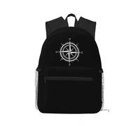 QIOEURYU Mochila Bolsa de libros universitarios con estampado de brújula para hombres y mujeres, bolsas ligeras casuales para deportes, senderismo, camping Loisirs al Aire Libre Regalos de vacaciones