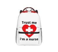 QIOEURYU Mochila Confía en mí Soy una enfermera Mochila de gran capacidad para niños Mochila escolar Bolsas de hombro para hombres y mujeres Loisirs al Aire Libre Regalos de vacaciones