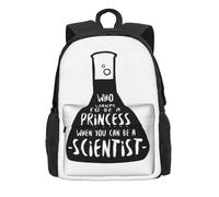 QIOEURYU Mochila ¿Quién quiere ser una princesa cuando puedes ser un científico? Mochila Mochila escolar Mochila de viaje Mochila de hombro Ocio al aire libre Regalos de vacaciones