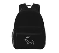 QIOEURYU Mochilas Bolsa de viaje para hombres Mujeres Niñas Estudiantes RENO ARTE DE LÍNEA Caribú Regalo Vida silvestre Naturaleza Escandinavia Norte Gorra Espacioso Una persona