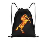 QIOEURYU Mochilas Caballo de Fuego Bolsa de Gimnasio Deportiva con Cordón para Mujeres Hombres Arte Animal Abstracto Entrenamiento Sackpack Ocio Regalos de Vacaciones al Aire Libre