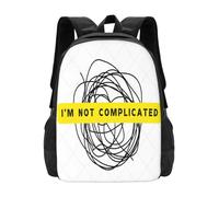 QIOEURYU Mochilas de ocio No soy complicado Bolsos de moda Complicado Divertido Mantenerlo simple Simplificar la vida simple Estresado Modales Regalos de vacaciones al aire libre