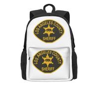 QIOEURYU Mochilas Departamento del Sheriff del Condado de Los Ángeles Niños y Niñas Estudiantes Mochila de Dibujos Animados para Niños Mochila Regalos de Ocio al Aire Libre Regalos de Vacaciones