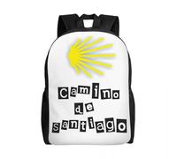 QIOEURYU Mochilas personalizadas Camino de Santiago de Compostela Shell Saint Laptop Mujeres Hombres Mochila básica para estudiantes universitarios Mochila de ocio al aire libre Regalos de vacaciones