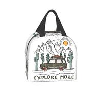 QIOEURYU Paquetes de viaje Explora más Bolsa de comida para mujeres Hombres Refrigeradora Cajas de fiambrera térmicas aisladas para niños adultos Bolsa para portátil Regalos de vuelta al cole