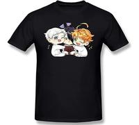 QIONG YANG The Promised Neverland T Shirt Man'S Leisure O-Neck Top T-Shirts T-Shirt Black S
