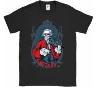 QIONG YANG Wolfgang Amadeus Mozart Dead Music Composer Mens T-Shirt Casual Cotton Tees Black T-Shirt Black XXL
