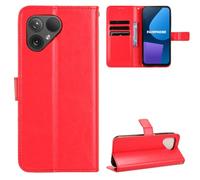 QiongniAN Compatible con Fairphone 5 Funda Carcasa Red | Compatible con Fairphone 5 ,Funda protectora para móvil Flip de cuero PU,Ranura para tarjetas,Soporte