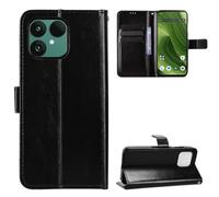 QiongniAN Compatible con Fairphone 6+、Gen. 6 Funda Carcasa Black | Compatible con Fairphone 6+ ,Funda protectora para móvil Flip de cuero PU,Ranura para tarjetas,Soporte