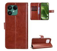 QiongniAN Compatible con Fairphone 6+、Gen. 6 Funda Carcasa Brown | Compatible con Fairphone 6+ ,Funda protectora para móvil Flip de cuero PU,Ranura para tarjetas,Soporte