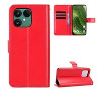 QiongniAN Compatible con Fairphone 6+、Gen. 6 Funda Carcasa Red | Compatible con Fairphone 6+ ,Funda protectora para móvil Flip de cuero PU,Ranura para tarjetas,Soporte
