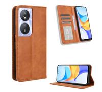 QiongniAN Compatible con Honor 90 Smart Funda Carcasa,Compatible con Honor X7b 4G/5G CLK-LX1 CLK-LX2 CLK-LX3 / 90 Smart CLK-NX1 CLK-NX3 Funda Cartera de Cuero con Solapa Case Brown
