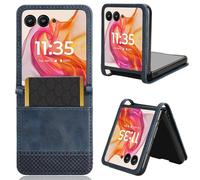 QiongniAN Compatible con Motorola RAZR+ 2024 Funda móvil,Compatible con Motorola RAZR 50 Ultra 5G XT-2451-3 Funda Cartera de Cuero con Solapa Case Blue