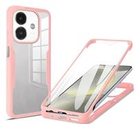 QiongniAN Compatible con OPPO A40 A40m 4G,Protector de Pantalla Integrado Compatible con OPPO A3x 4G/5G CPH2641 CPH2681 / A3 4G CPH2669 / A60 5G CPH2683 / A3 5G (India) Funda Carcasa Protectora Pink