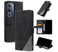 QiongniAN Compatible con Vivo Y19s 4G Funda móvil,Compatible con Vivo Y19s 4G V2419 Funda Estuche de Cuero Funda Black