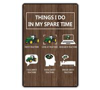 Qiongqi Cosas que hago en mis tractores de tiempo libre Seal de metal de estao decoracin de la pared del tractor de la granja del conductor del co