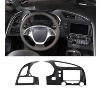 Qiosreui Cubierta de ventilación de Aire para Consola Central para C7 Corvette 2014-2019, Accesorios de Cubierta de Panel de Salida de Aire para salpicadero, ABS (Traje de Fibra de Carbono)