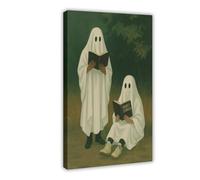 QIOTBVV Lienzo decorativo para pared, diseño de fantasmas leyendo historias, para decoración de sala de estar, dormitorio, 60 x 90 cm
