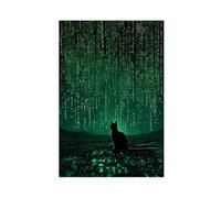 QIOTBVV Póster de lienzo Matrix Cat Artpara decoración de dormitorio, oficina, habitación, regalo, 50 x 75 cm