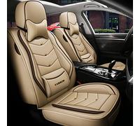 QIOZO Fundas de Asiento de Coche universales para SsangYong Rodius/BMW X1/Benz Vito/Benz Viano/Honda Allison/Buick GL8 y Todos los demás Coches de 7 plazas Accesorios de Coche/Beige de Lujo