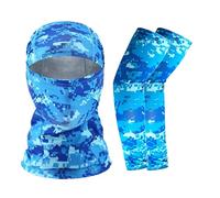 Qipeika Mangas de seda de hielo para protección solar al aire libre, capucha transpirable para ciclismo - Mi Lan