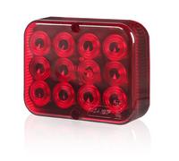 Qiping 1x Luz Antiniebla LED 12V Rojo Impermeable Luces de Niebla Trasera Remolque con E-Mark