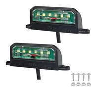 Qiping 2 luces LED para matrícula, 12 V, 24 V, luz trasera universal impermeable, luces LED blancas para matrícula para remolque, caravana y camión
