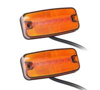 Qiping 2 Luz de delimitación lateral LED 12V/24V Lámpara Lateral del Remolque Advertencia amarillo para la Caravana de RV