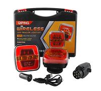Qiping 2 pack luces remolque led inalámbricas magnética 12v wireless, cobrable, impermeable IP65, E-mark certificado