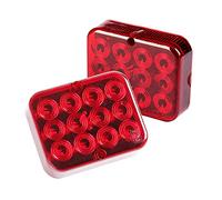 Qiping 2 Pack Luz Antiniebla LED 12V Rojo Impermeable Luces de Niebla Trasera Remolque con E-Mark