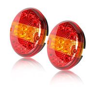 Qiping 2 Pcs Luces de Redonda Remolque LED 12V 24V Luz de Trasera impermeable para Coche Caravana Tractor Camión - Certificación E11