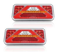 Qiping 2 Pcs luces LED multifuncionales impermeables para remolque, iluminación para remolque de 12v 24v, luz trasera para camión con marca E (KIT-B)