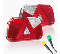 Qiping 2 x pilotos traseros remolque con 30cm Cable, 12V luces remolque traseras, IP65 impermeable, para Remolques Camiones Caravanas E-Mark