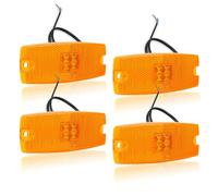 Qiping 4 pcs luces galibo remolque ambar 12v 24v led impermeable luz de galibo auto caravana luz posición indicadora naranja con marca E4 para camión, furgoneta