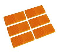 Qiping 6 PCS Catadioptricos Amarillo con Pegajoso 9.4 x 4.2 x 0.7 cm Reflectores Plastico Rectangular Naranja para Remolque Coche