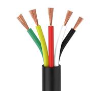 Qiping Cable Redondo de 5 núcleos, 2×0,5mm² 10M Cable alargador de 2 polos, 12V/24V cable electrico,adecuado para remolque/barco/conexiones de cableado de luz LED