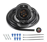 Qiping Conector Enchufe de Enganche Remolque 7 Pines precableado Cable 2 m para Sistema de vehículo 12V 24V Universal - Impermeable
