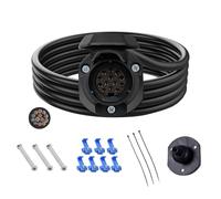 Qiping Enchufe de Enganche Remolque 13 Pines precableado Cable 2m(13 núcleos) para Sistema de vehículo 12V 24V Universal - Impermeable - con componentes de Montaje