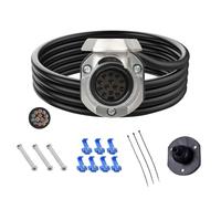 Qiping Enchufe de Enganche Remolque 13 Pines precableado Cable 2m(13 núcleos) para Sistema de vehículo 12V 24V Universal - Impermeable - con componentes de Montaje