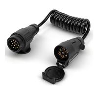 Qiping Extensión Enchufe Remolque 13 a 7 Pines - 4 pies, Cable Adaptador Remolque precableado 13 Polt a 7 Polos Negro para conectar Caravana, camión, Furgoneta, Tractor, vehículos agrícolas
