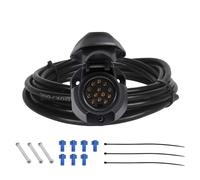 Qiping Kit Enchufe Remolque 13 Polos con 2 m Cable precableado de 8 núcleos para remolques, Camiones, caravanas, portabicicletas.