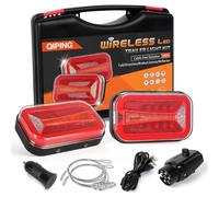 Qiping Luces de remolque inalámbricas de 12 V/24 V, luces magnéticas para remolque, luces traseras LED, tablero de luz de remolque recargable para camión, tractor, caravana