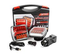 Qiping Luces remolque inalámbricas magnéticas led 12v, Kit Piloto trasera wireless - magnético, recargable, impermeable - E9 R65 R10 Homologacion