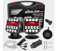 Qiping Luces traseras LED inalámbricas magnéticas para remolques, 12 V/24 V, recargable, juego de iluminación con certificado ECE, resistente al agua, luces traseras inalámbricas para camiones
