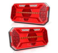 Qiping Pilotos Traseros Remolque, 12V/24V Iluminación del Remolque, 6 funciones con 40cm Cable, Montaje de Tornillos, Pilotos LED Remolque para Camión, Remolque, Caravan E-Mark E9