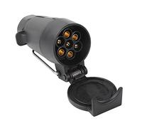 Qiping Zócalo Remolque 7 Pines, Conector Enganche Remolque 7 Polos Compatible con Enchufe de Remolque 7 Pin para Coche, camión, Caravan, portabicicletas