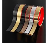 QIPN 6m Autoadhesivo Moldura de Pared de Acero Inoxidable, moldura Metalizada y moldura de Pared, Acabado Similar a un Espejo, diseño despegar y Pegar(Size:Width 6cm/2.36inch,Color:Oro Brillante)